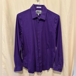 Express Men's Fitted Purple Dress Shirt